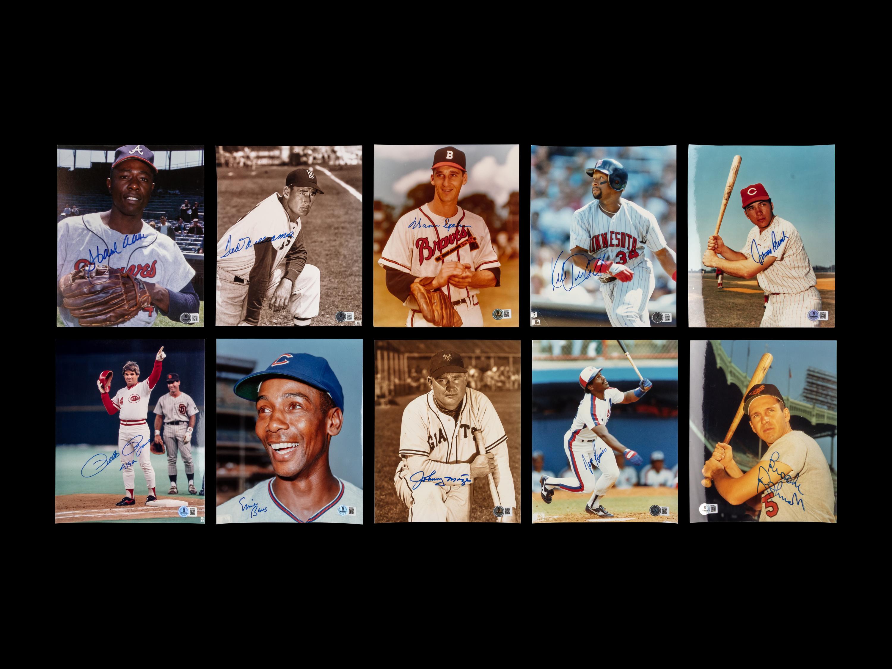 A Large Collection of Baseball Hall of Fame and Notable Signed Photographs (Beckett Authentication Services)