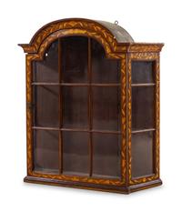 A Dutch Marquetry Vitrine Cabinet