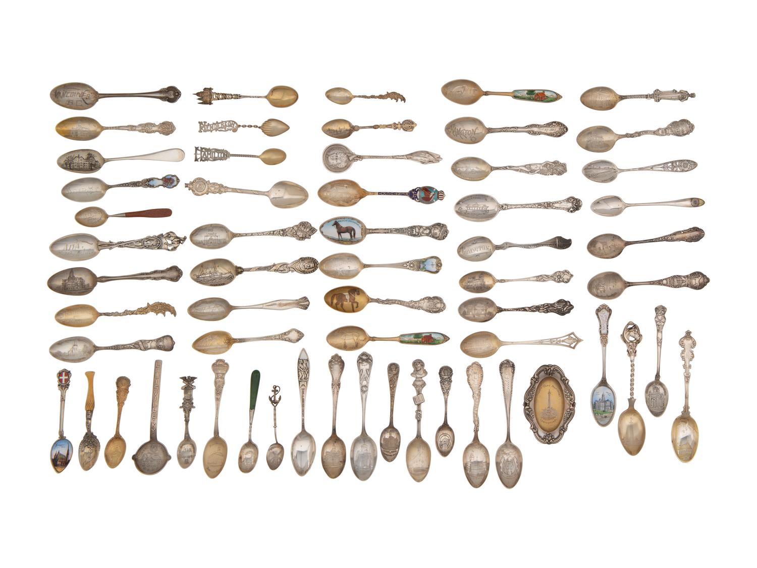 A Collection of Silver Souvenir Spoons