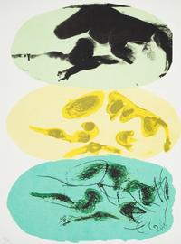 John Piper, (English, 1903-1992), Buckden in a Storm, 1977, and Eye and Camera: Yellow and Green, 1967