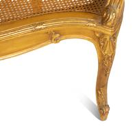 A Louis XV Style Caned Giltwood Settee