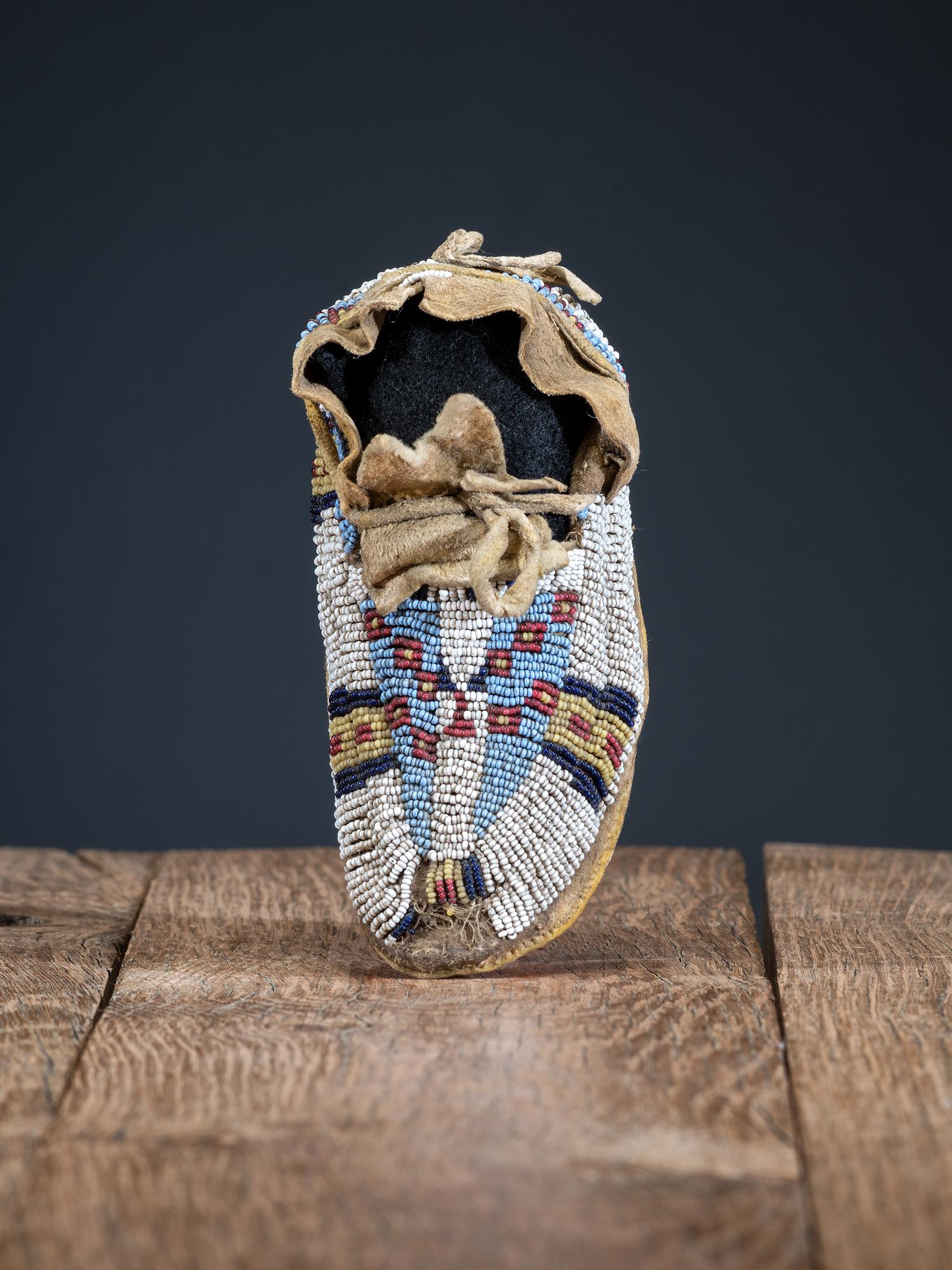 Cheyenne Toddler's Beaded Hide Moccasin, Single