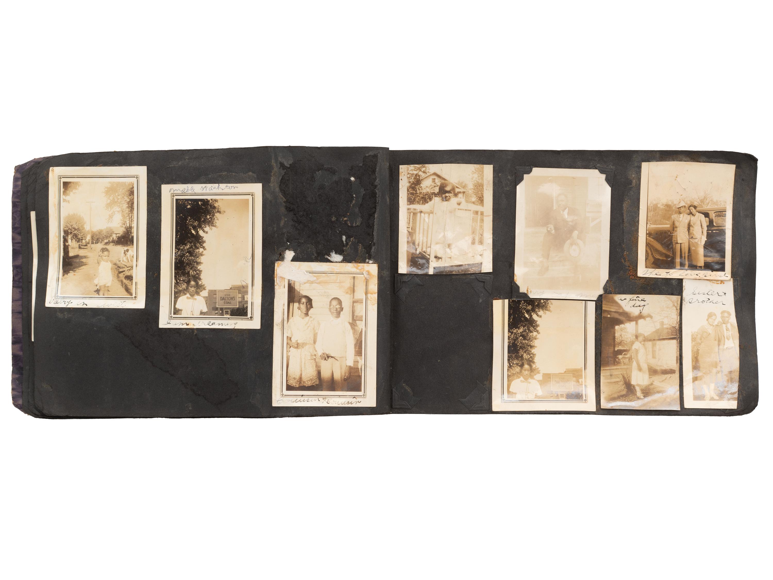 [EARLY PHOTO.] Album comp. by Helen Berry of Mt. Hope, MO, ft. photos of a Black family. Ca 1930s.
