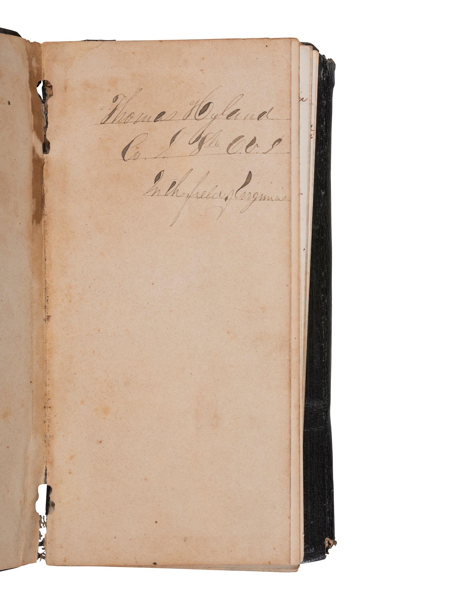 [CIVIL WAR]. Diary of Pvt. Thomas Hyland, 8th Ohio Volunteer Infantry, with Gettysburg content incl. PICKETT'S CHARGE. 1863.