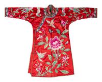 Two Chinese Embroidered Silk Lady's Robes, Late Qing/Republic Period