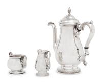 An American Silver Three-Piece Coffee Service