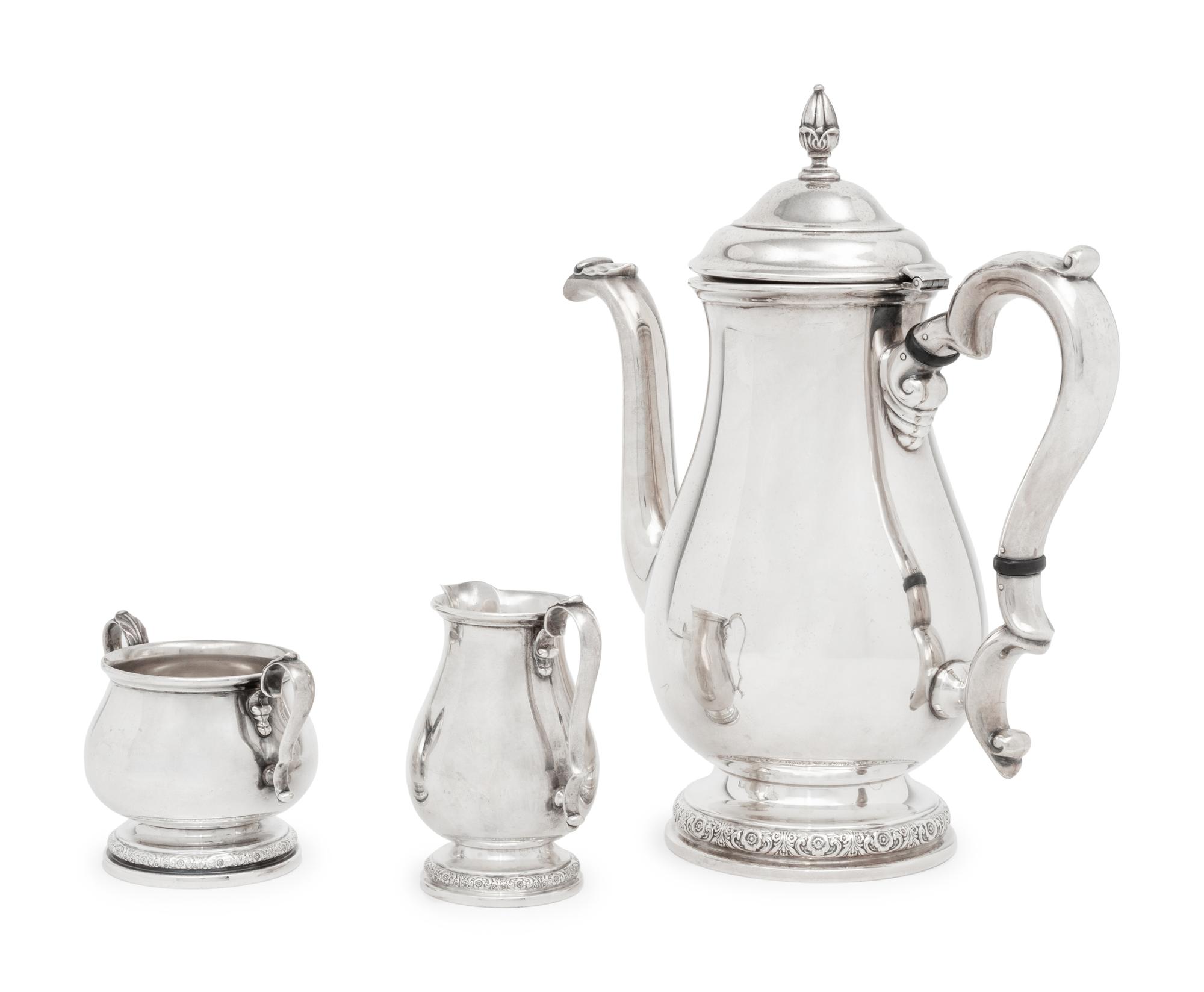 An American Silver Three-Piece Coffee Service