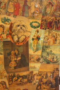 A Victorian Decoupaged Four-Panel Floor Screen