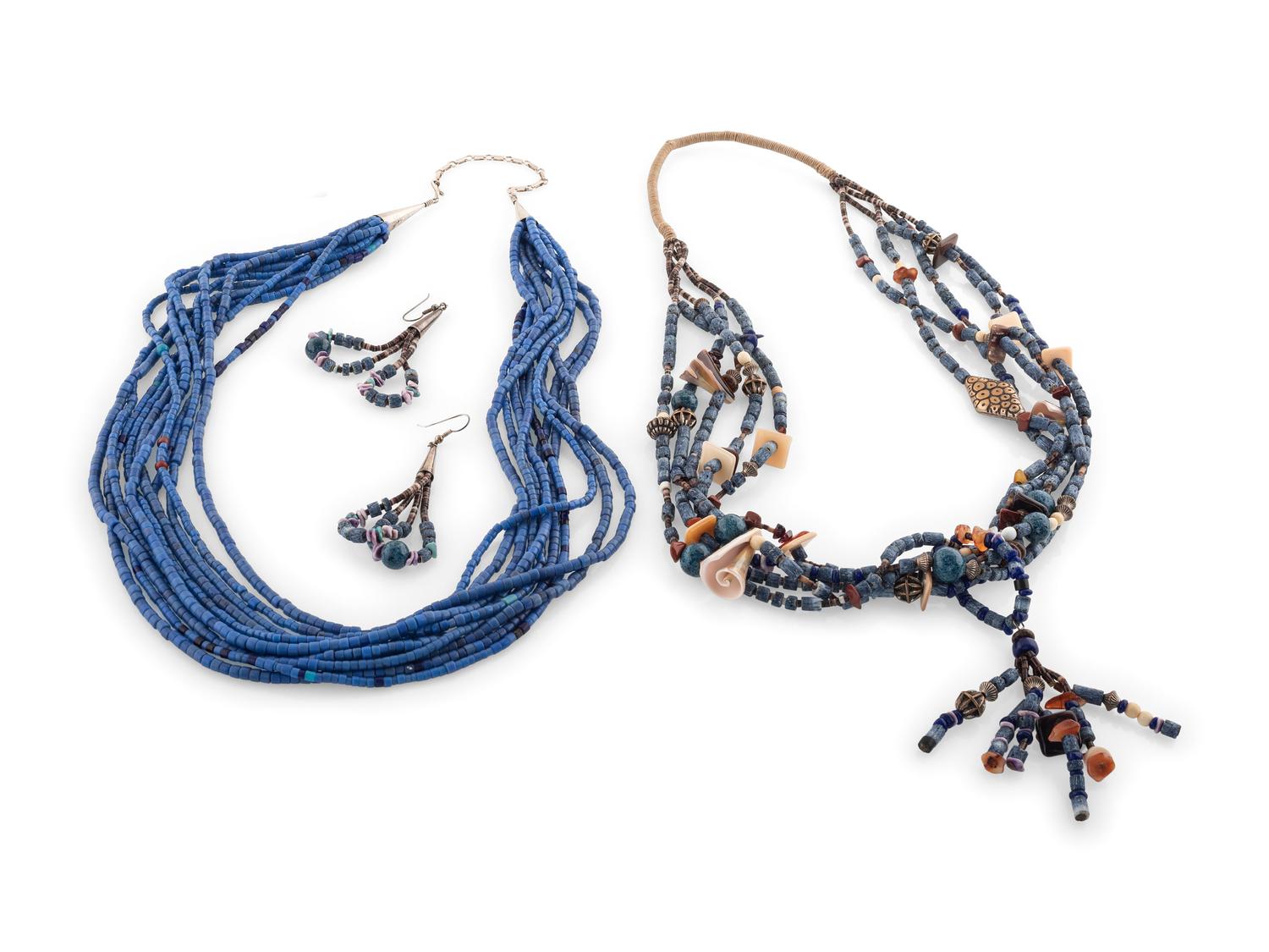 Multi-strand Treasure Necklace and Matching Hook Earrings, PLUS