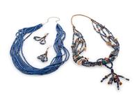 Multi-strand Treasure Necklace and Matching Hook Earrings, PLUS