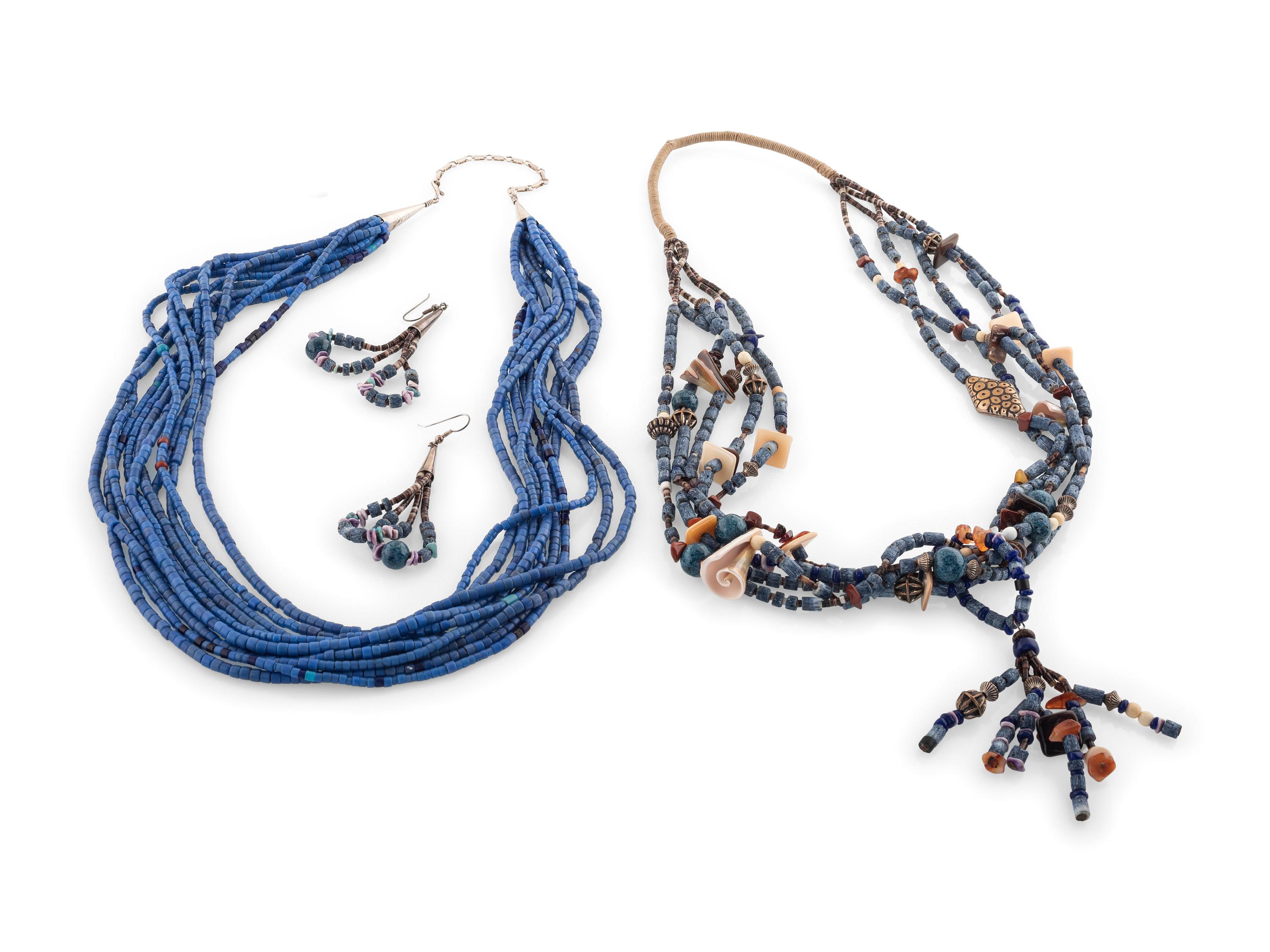 Multi-strand Treasure Necklace and Matching Hook Earrings, PLUS