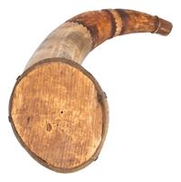 Contemporary French & Indian War Carved Map Powder Horn Named to John Hosmer at Crown Point in 1759.