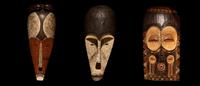 Three African Style Painted Wood Masks