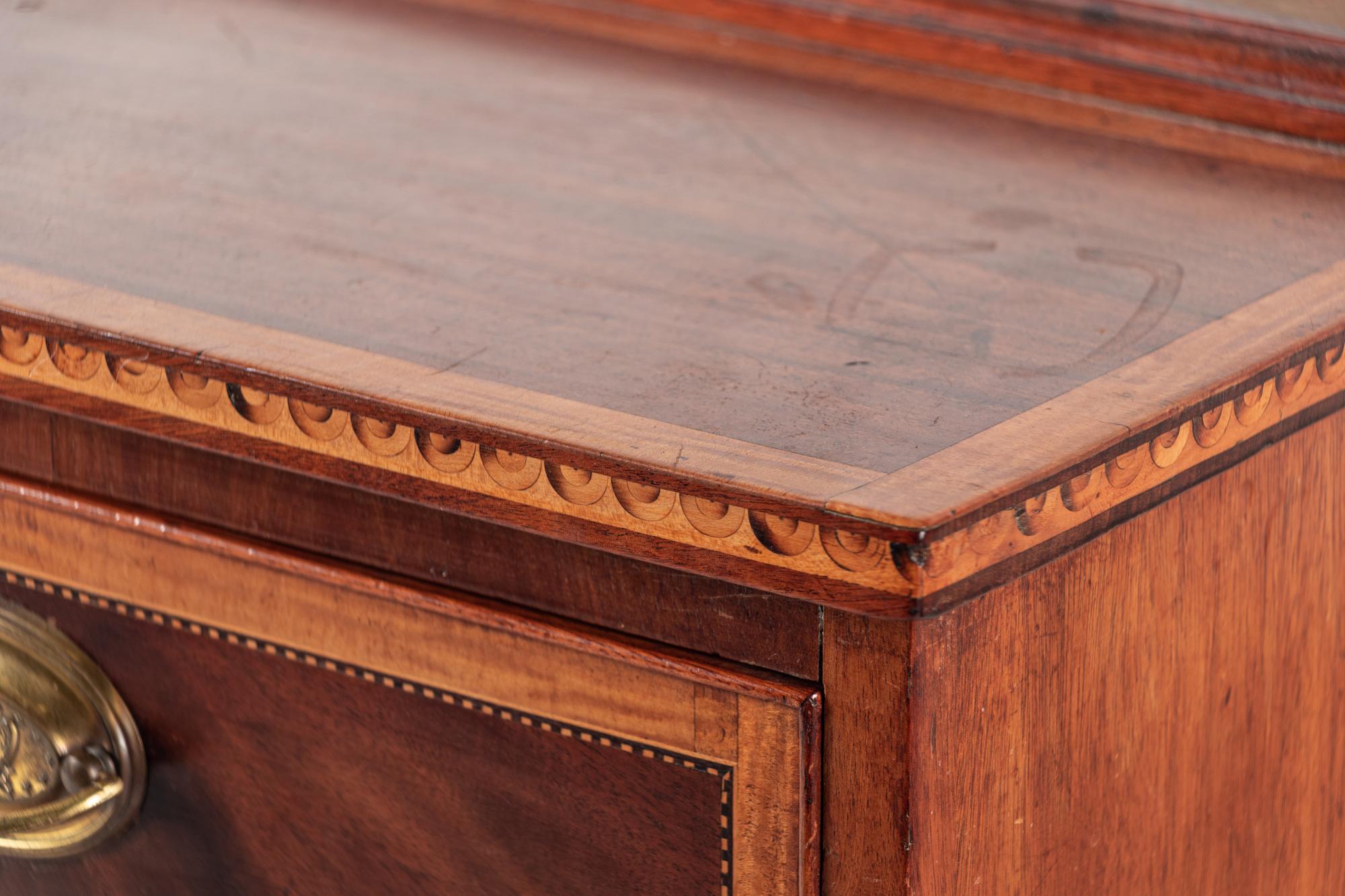 A Federal Mahogany and Satinwood-Inlaid Marquetry Fall Front Secretary Desk