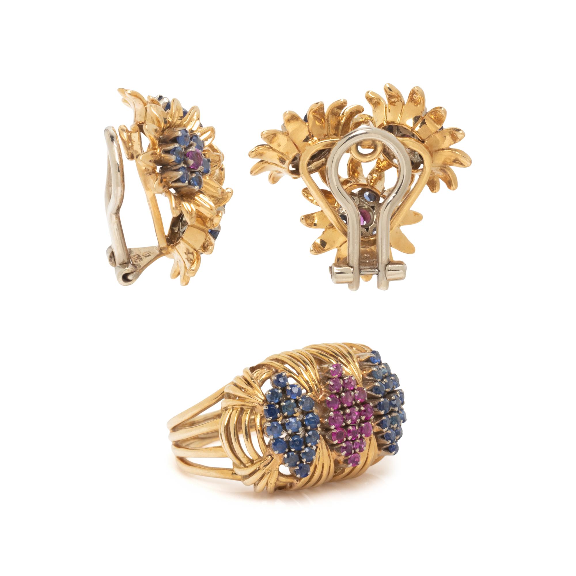 COLLECTION OF YELLOW GOLD AND MULTIGEM JEWELRY
