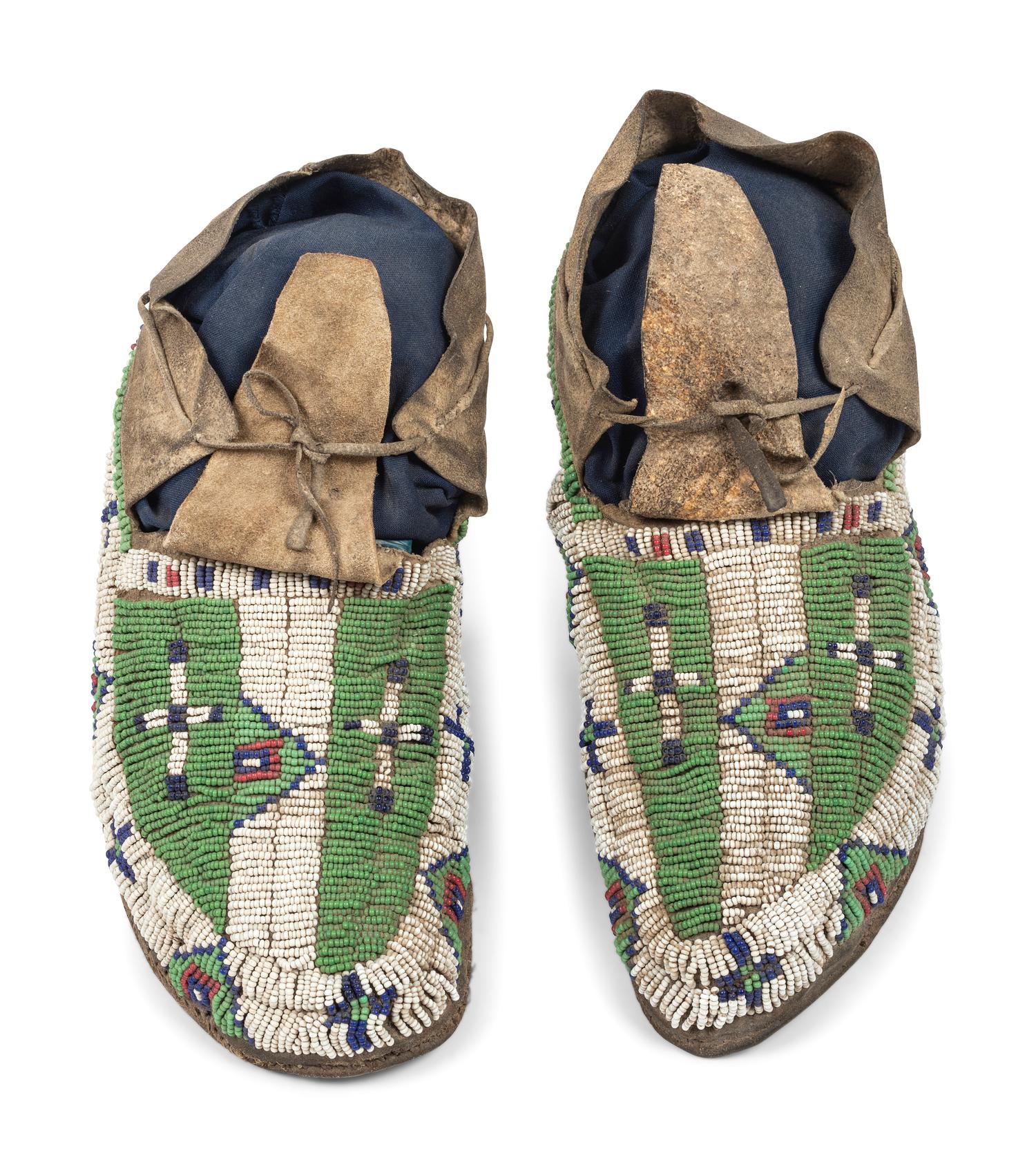 Sioux Beaded Hide Moccasins