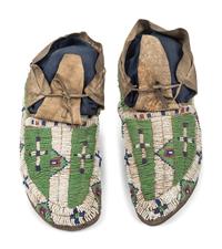 Sioux Beaded Hide Moccasins