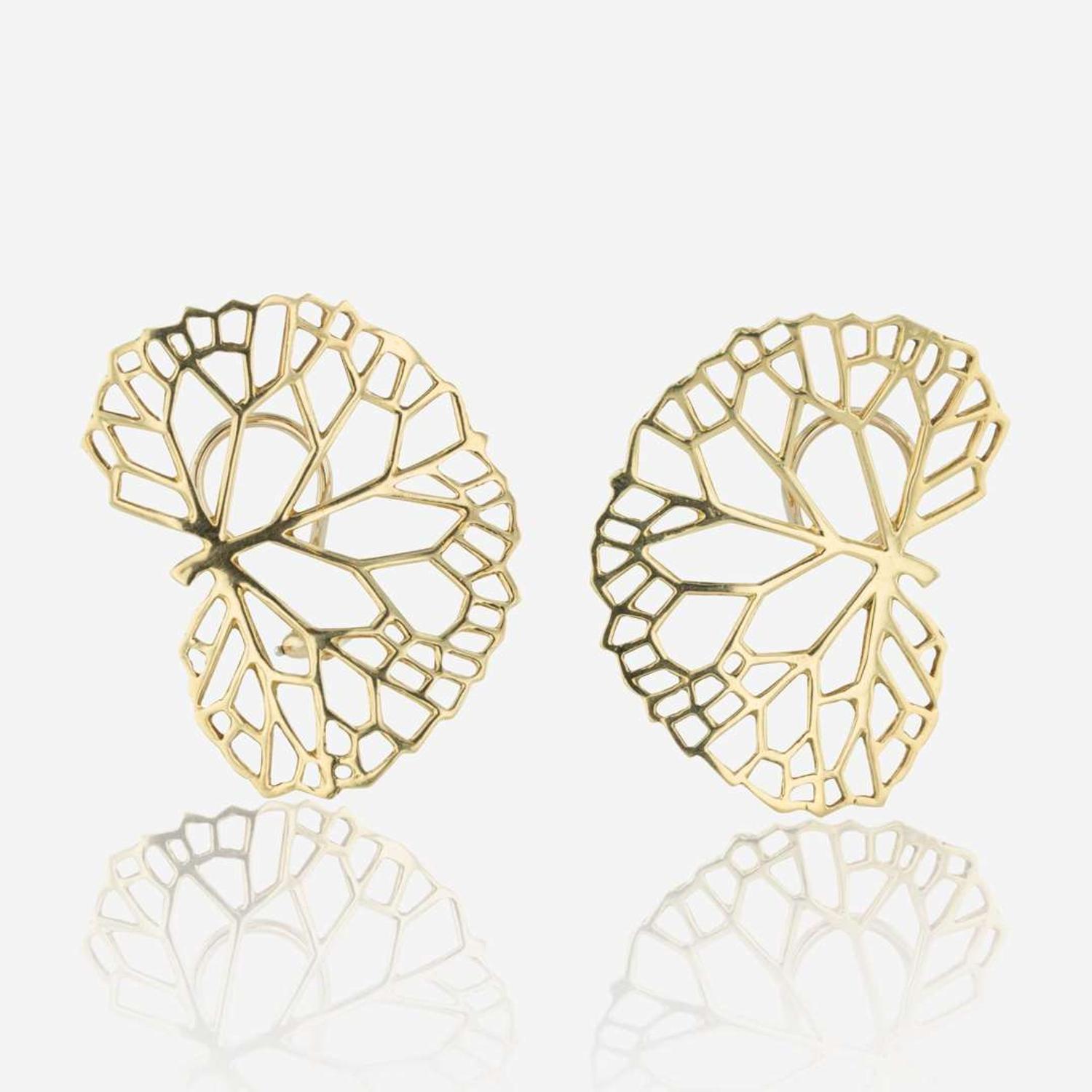 18K Gold Lily Pad Leaf Ear Clips by Angela Cummings Studios