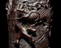 A Pair of Bronze Dragon Vases