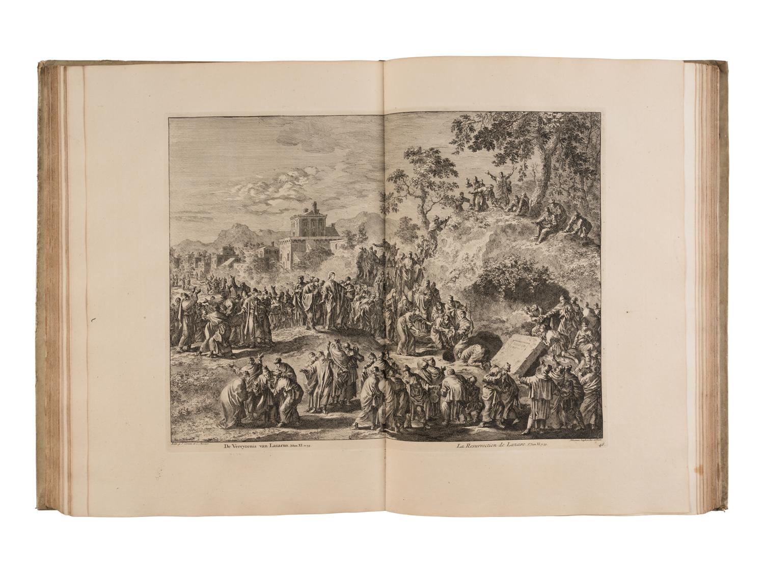 [BIBLE ILLUSTRATIONS]. Taferelen der voornaamste Geschiedenissen van het Oude en Nieuwe Testament . The Hague: Pieter de Hondt, 1728-1729.