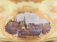 A Meissen Painted and Parcel Gilt Yellow-Ground Porcelain Ink Stand
