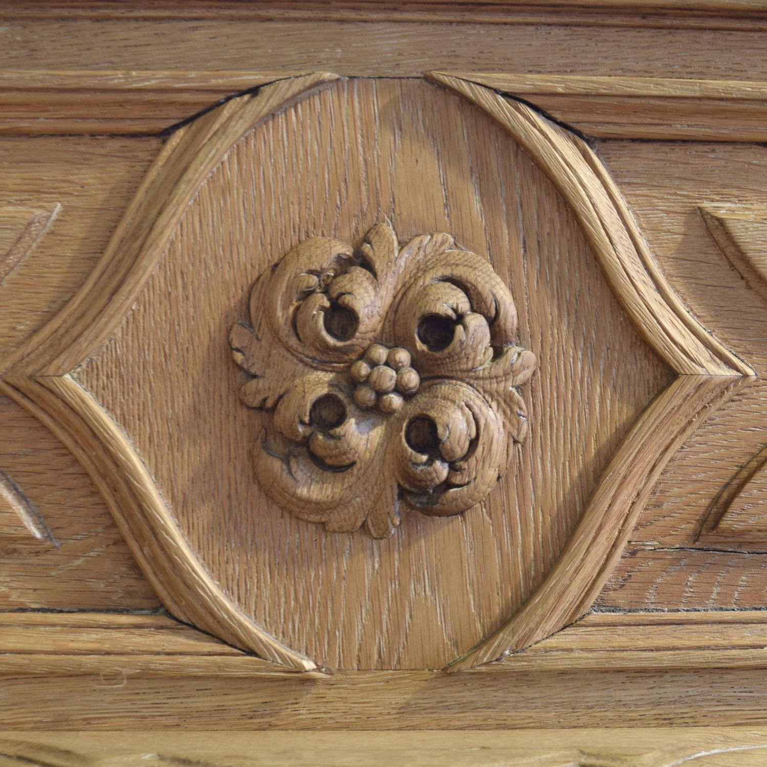 A Carved Oak Shop Counter 73.5" W x 31" D x 51.5" H — France, Late 19th Century