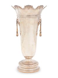 An English Silver Trumpet Vase