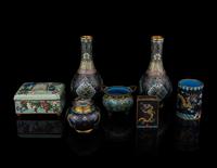 Seven Chinese and Japanese Cloisonne Articles