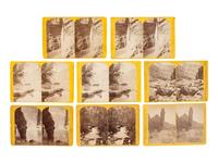 [WESTERN AMERICANA]. HILLERS, John K., and FENNIMORE, J., photographers. A group of 23 Powell & Thompson stereoviews of the Grand Canyon region, featuring images of crew members, boats, and the photographer's dark tent.