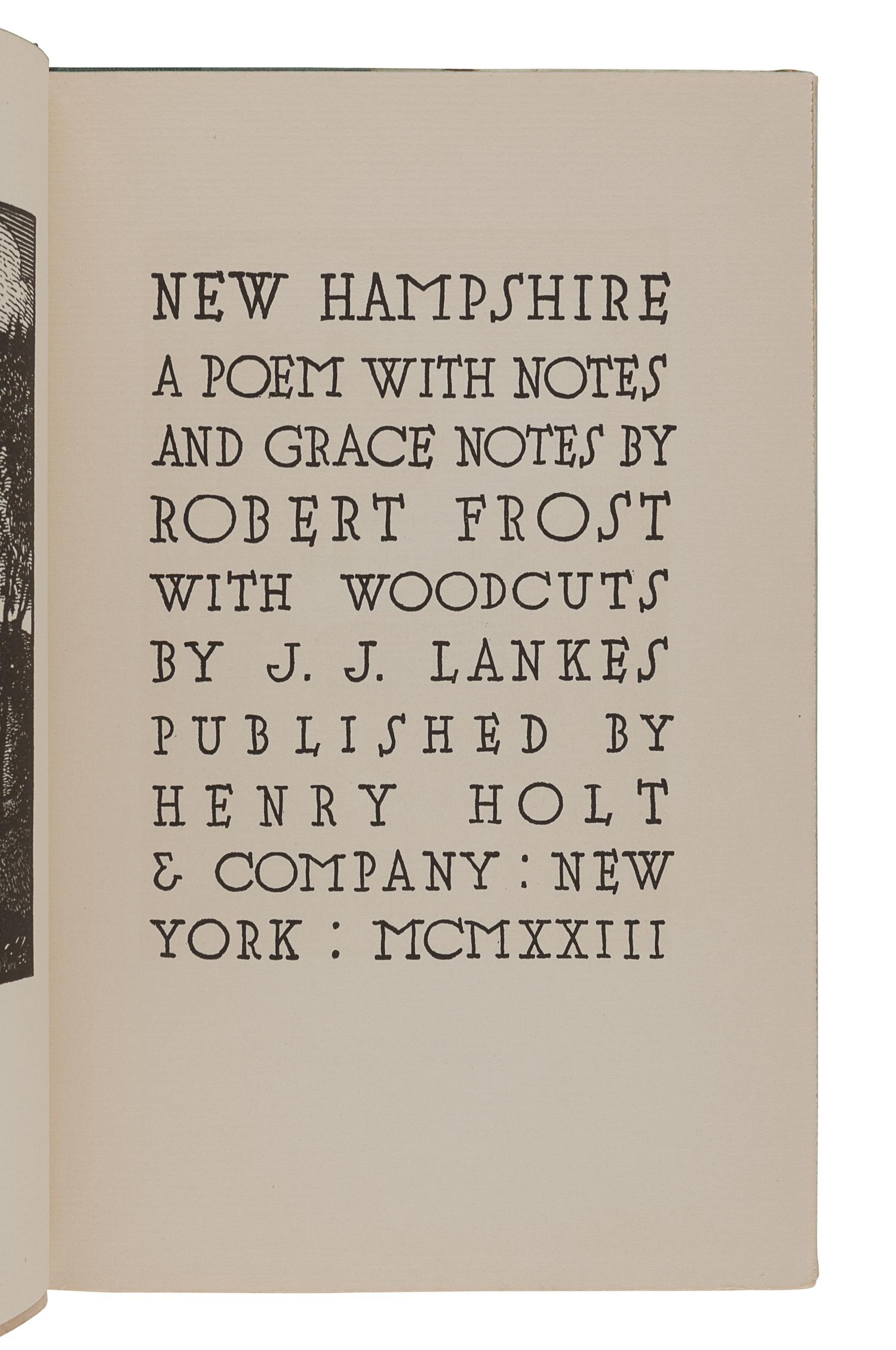 FROST, Robert (1874-1963). A group of 5 signed trade editions, comprising: