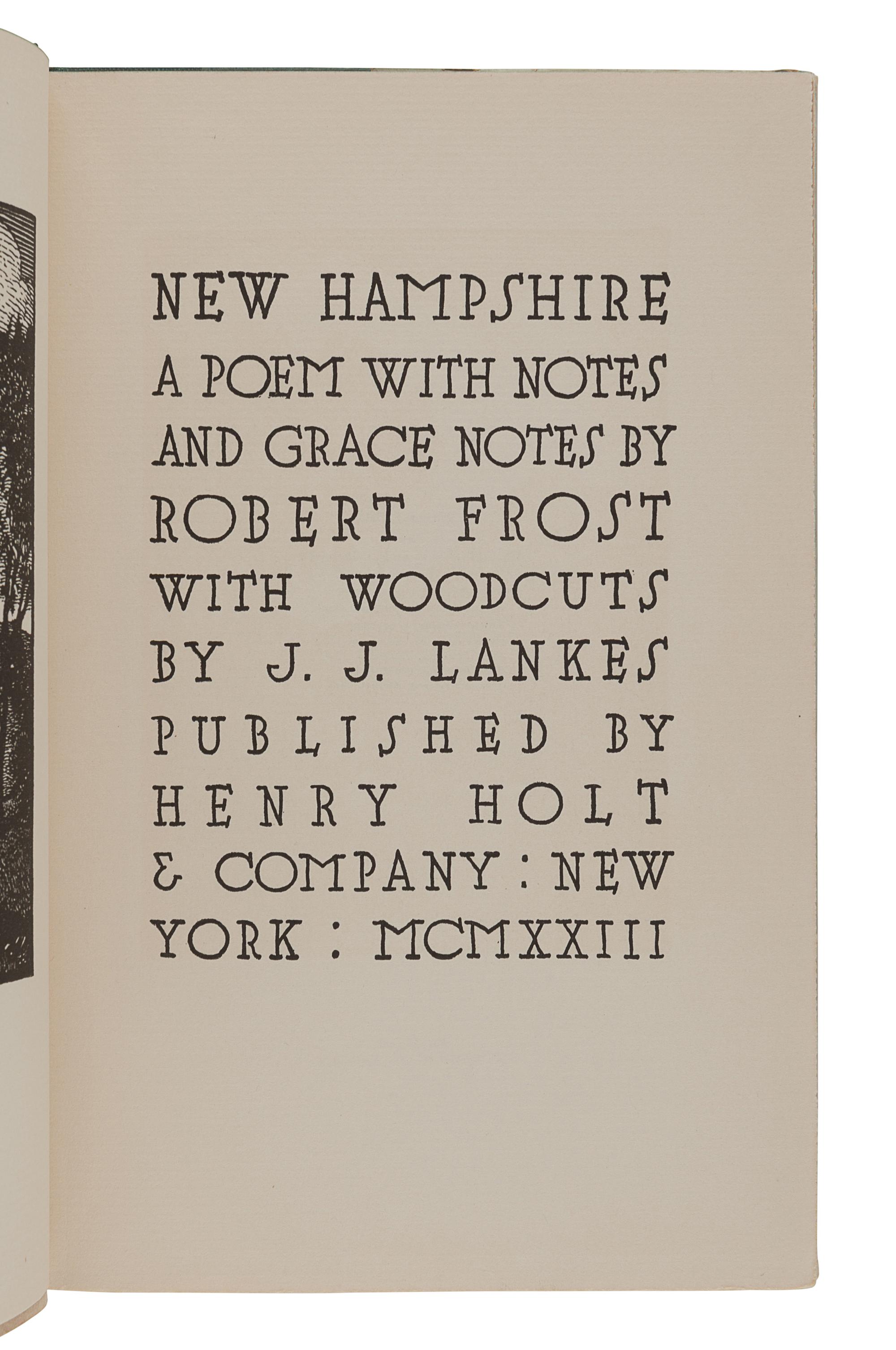 FROST, Robert (1874-1963). A group of 5 signed trade editions, comprising: