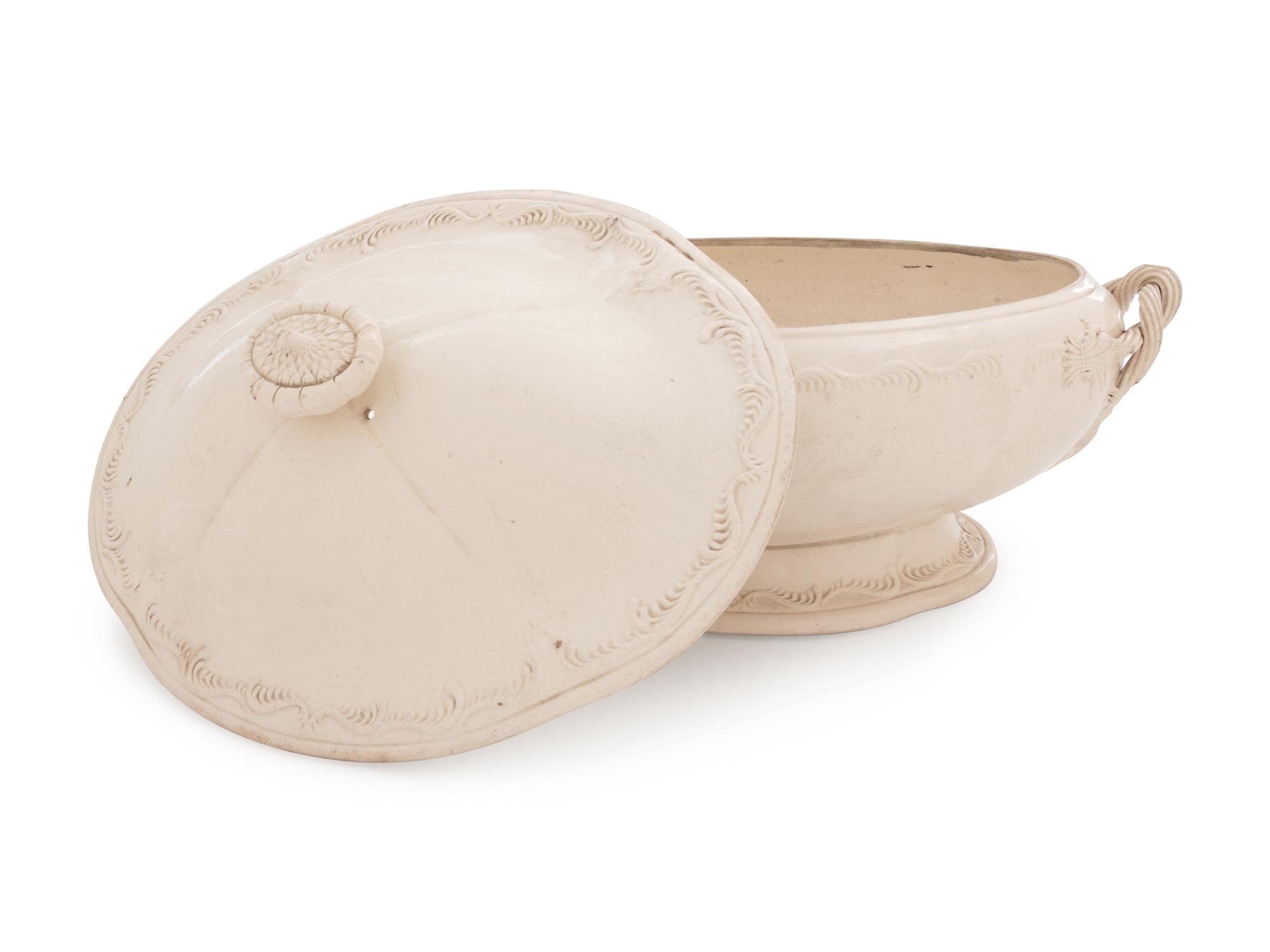 A Leeds Creamware Covered Tureen