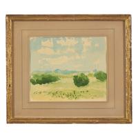 Albert York (American, 1928-2009) — Landscape with Clouds and Bushes , c. 1969