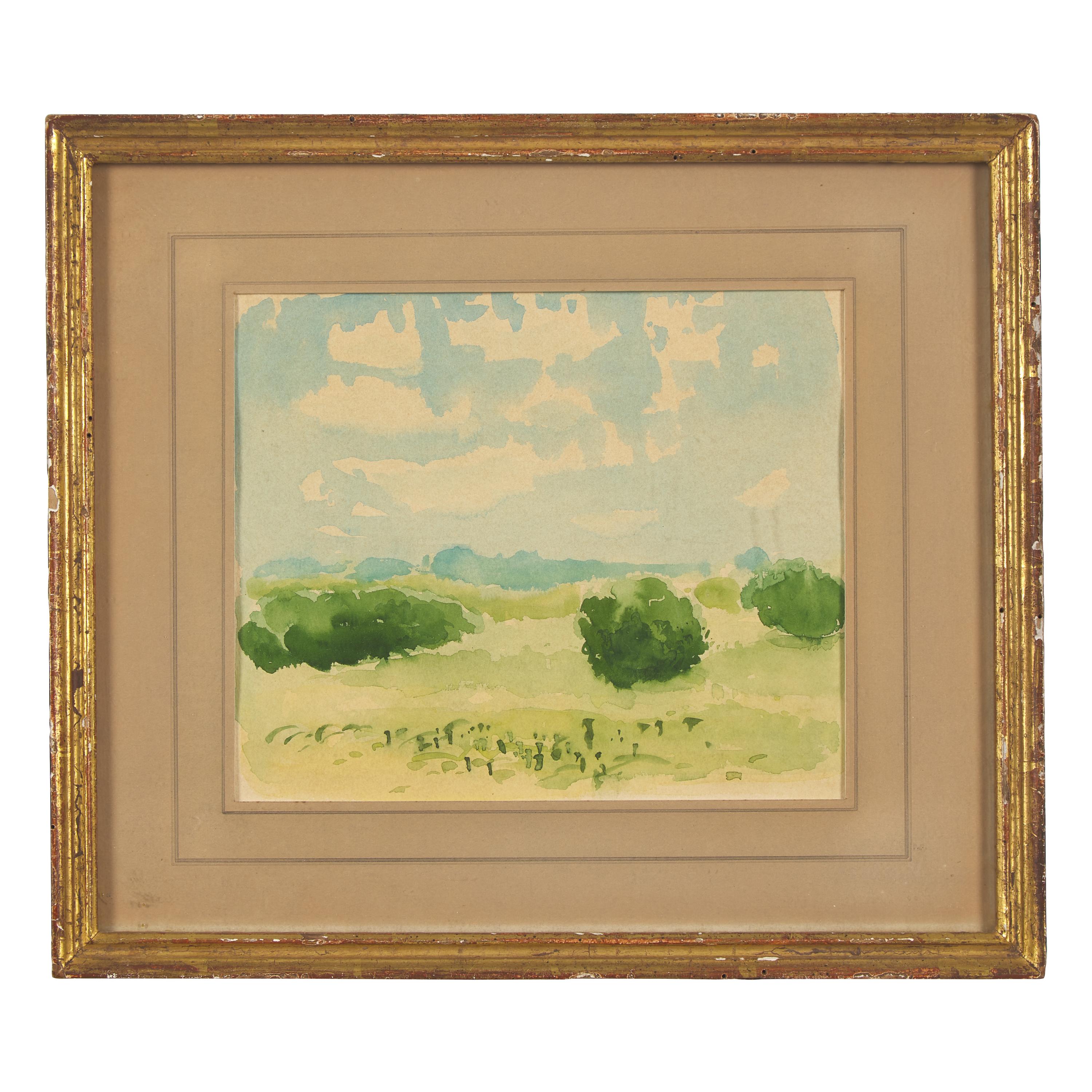 Albert York (American, 1928-2009) — Landscape with Clouds and Bushes , c. 1969