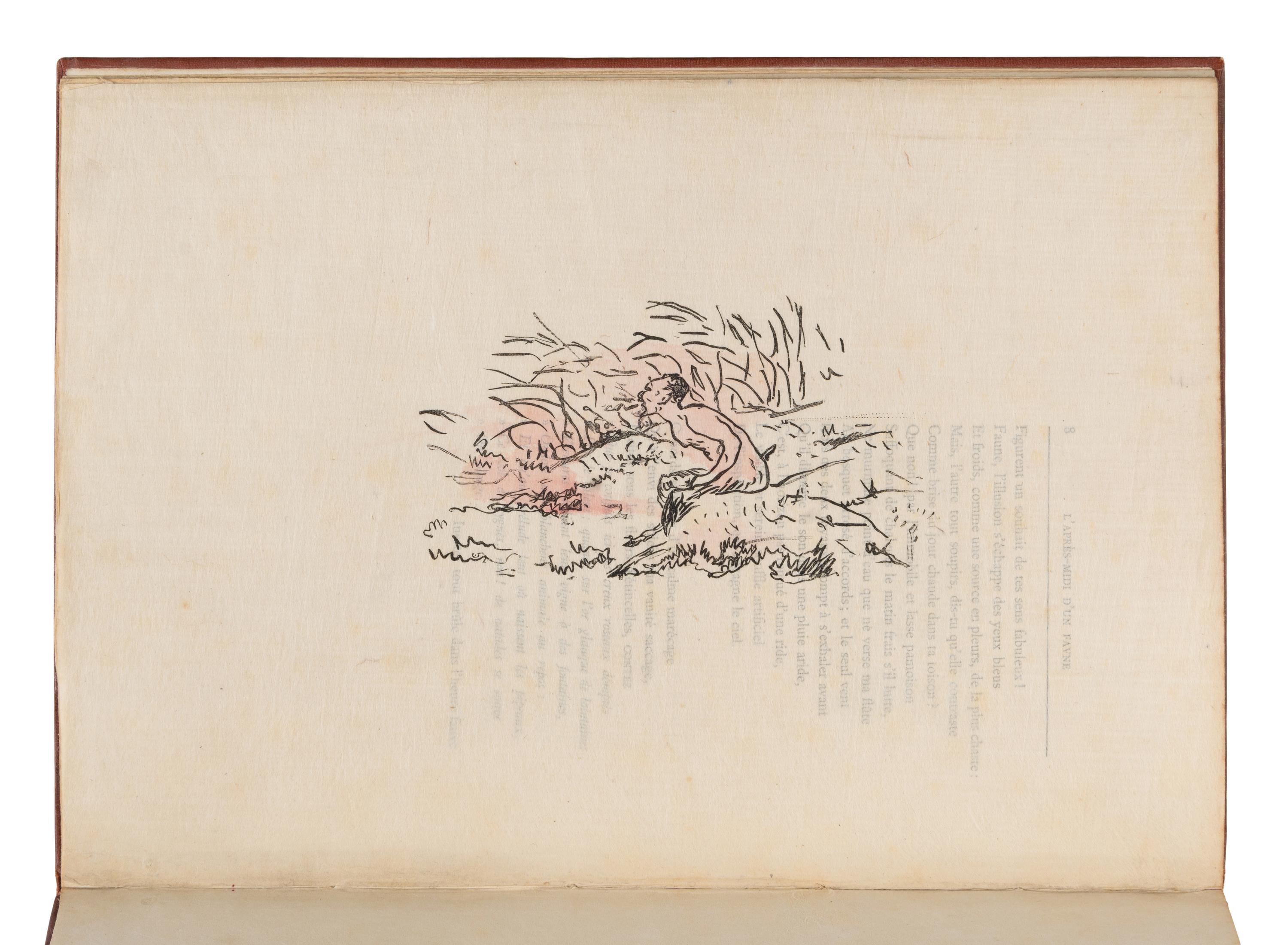 [Artist Book]. Manet, Édouard (1832-1883), artist. -- Mallarmé, Stephane (1842-1898). L'Après-Midi d'un Faune . Paris: Alphonse Derenne, 1876.