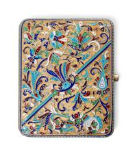 A Russian Silver-Gilt and Enamel Cigarette Case