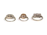 ART DECO, COLLECTION OF WHITE GOLD AND DIAMOND RINGS