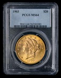 A United States 1903 Liberty Head $20 Gold Coin