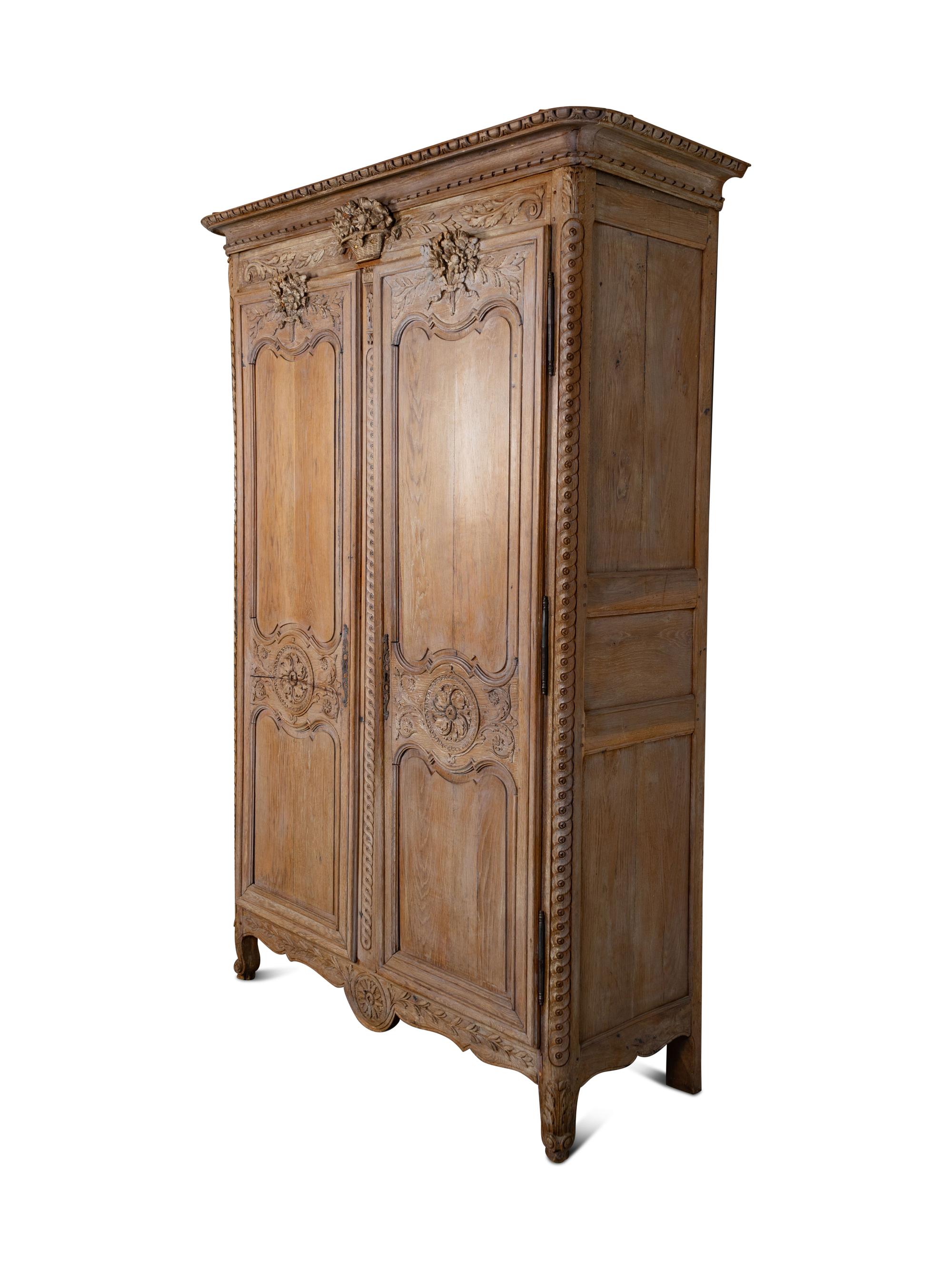 A Louis XVI Cerused Oak Armoire