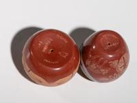 Miniature Sgraffito Pottery Seed Jars