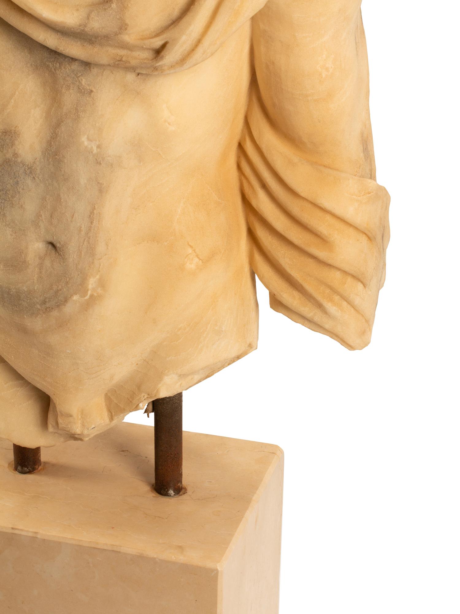 An Italian Carved Marble Male Torso