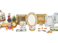 A Collection of Limoges Painted Porcelain Miniature Boxes