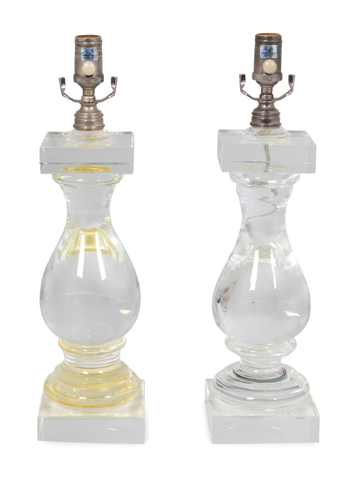 A Pair of Glass Table Lamps
