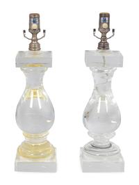 A Pair of Glass Table Lamps