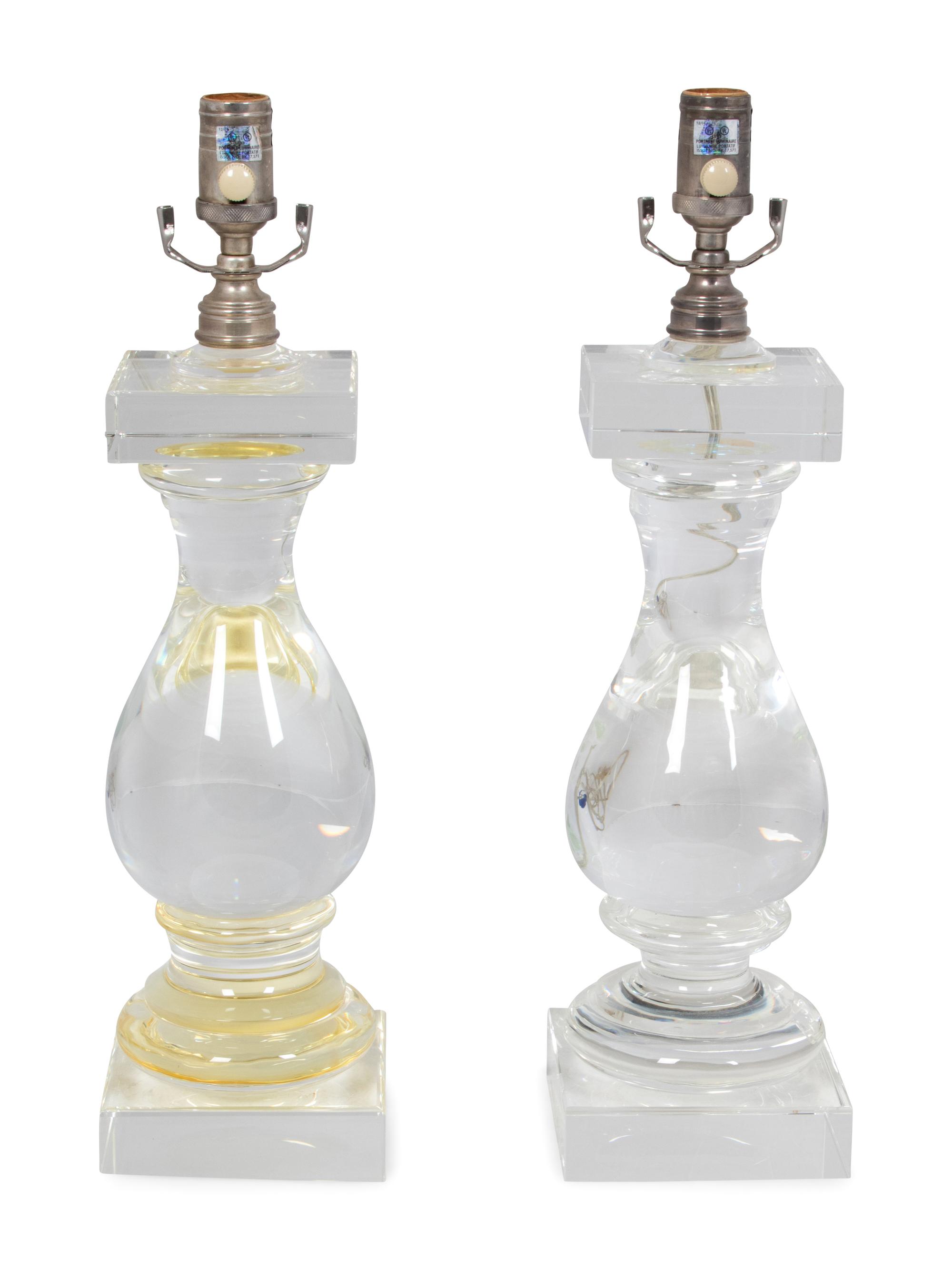 A Pair of Glass Table Lamps