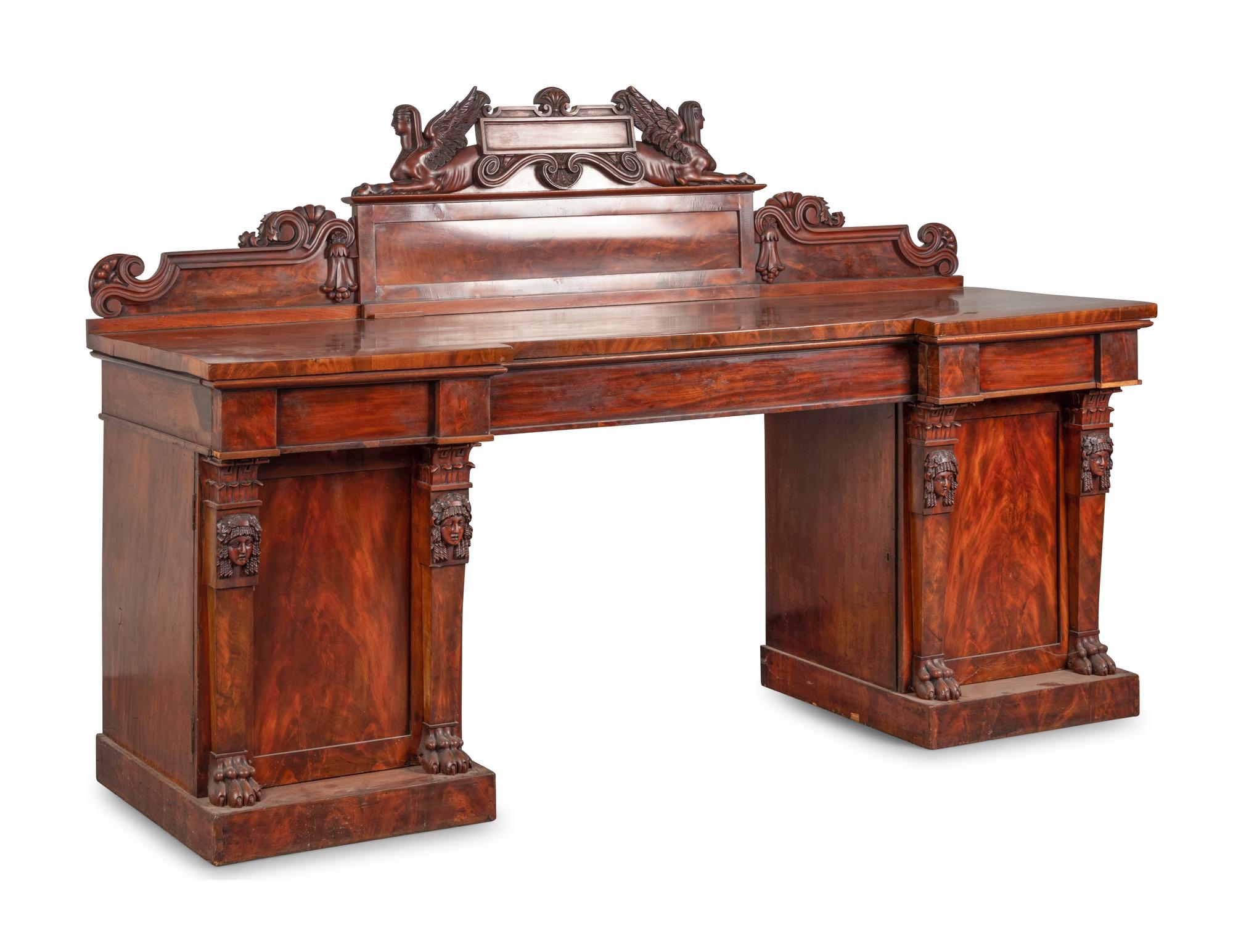 A Regency Egyptian Revival Mahogany Sideboard