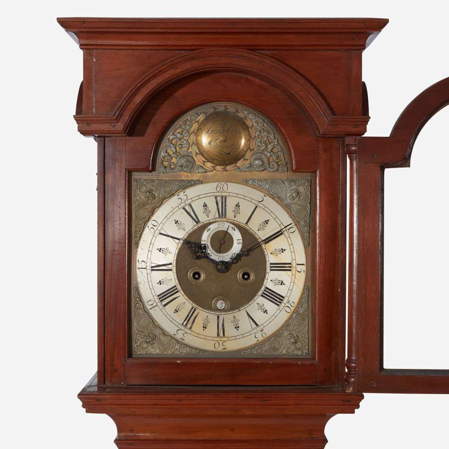 A Queen Anne carved walnut tall case clock Works by George Crow (active 1740-1762), Wilmington, DE, circa 1760