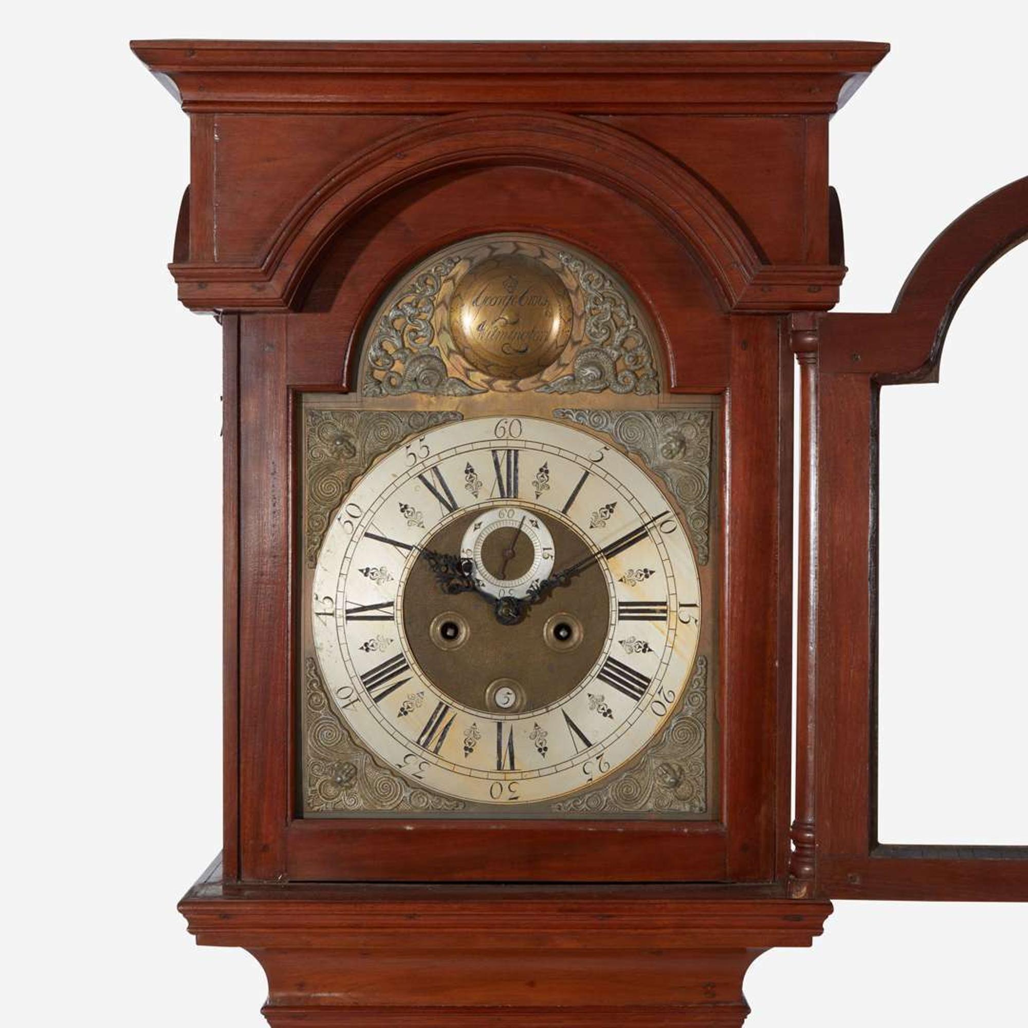 A Queen Anne carved walnut tall case clock Works by George Crow (active 1740-1762), Wilmington, DE, circa 1760