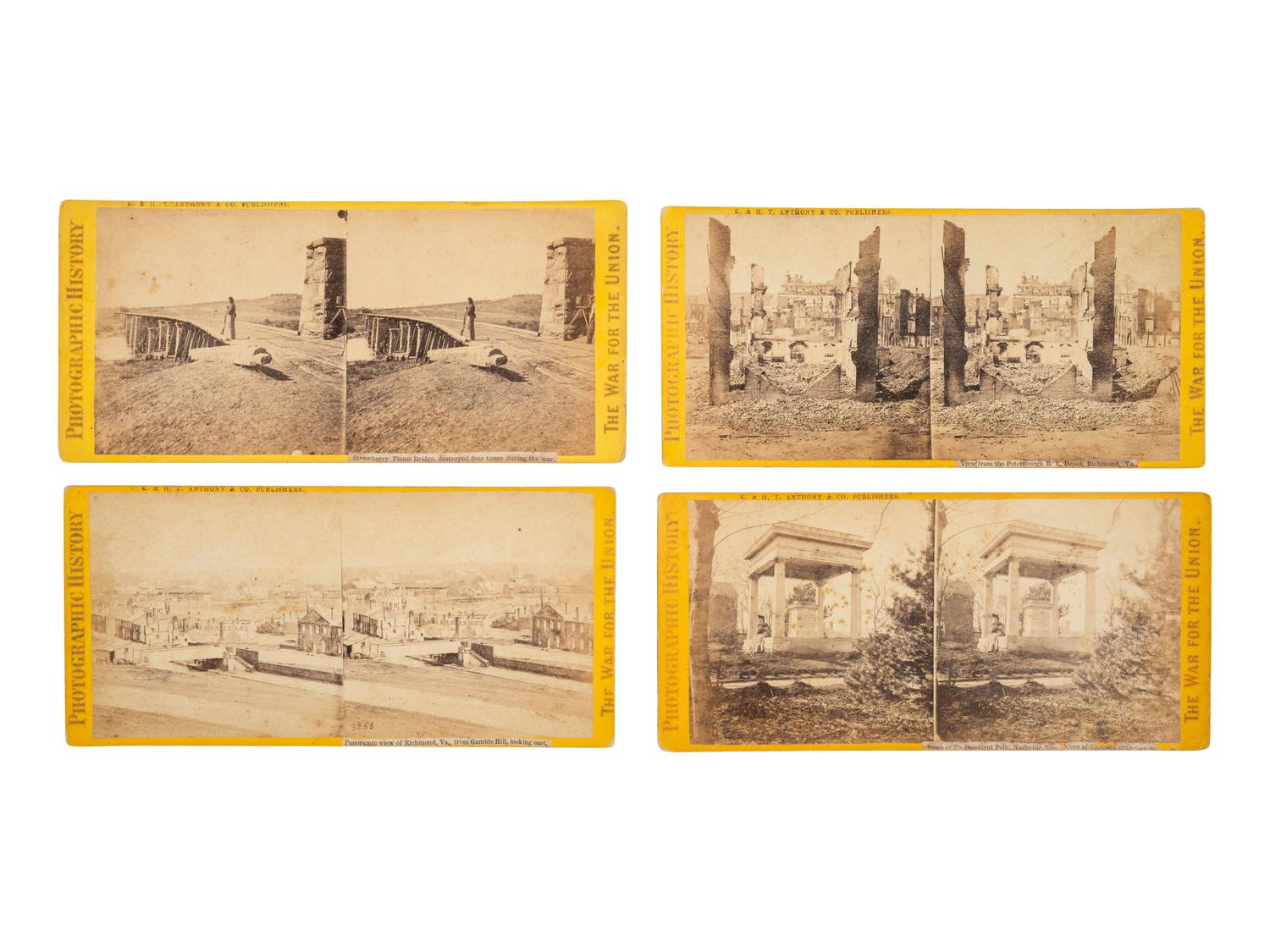 [CIVIL WAR]. 15 stereoviews ft. ruins, important buildings & locales during and just after the war.