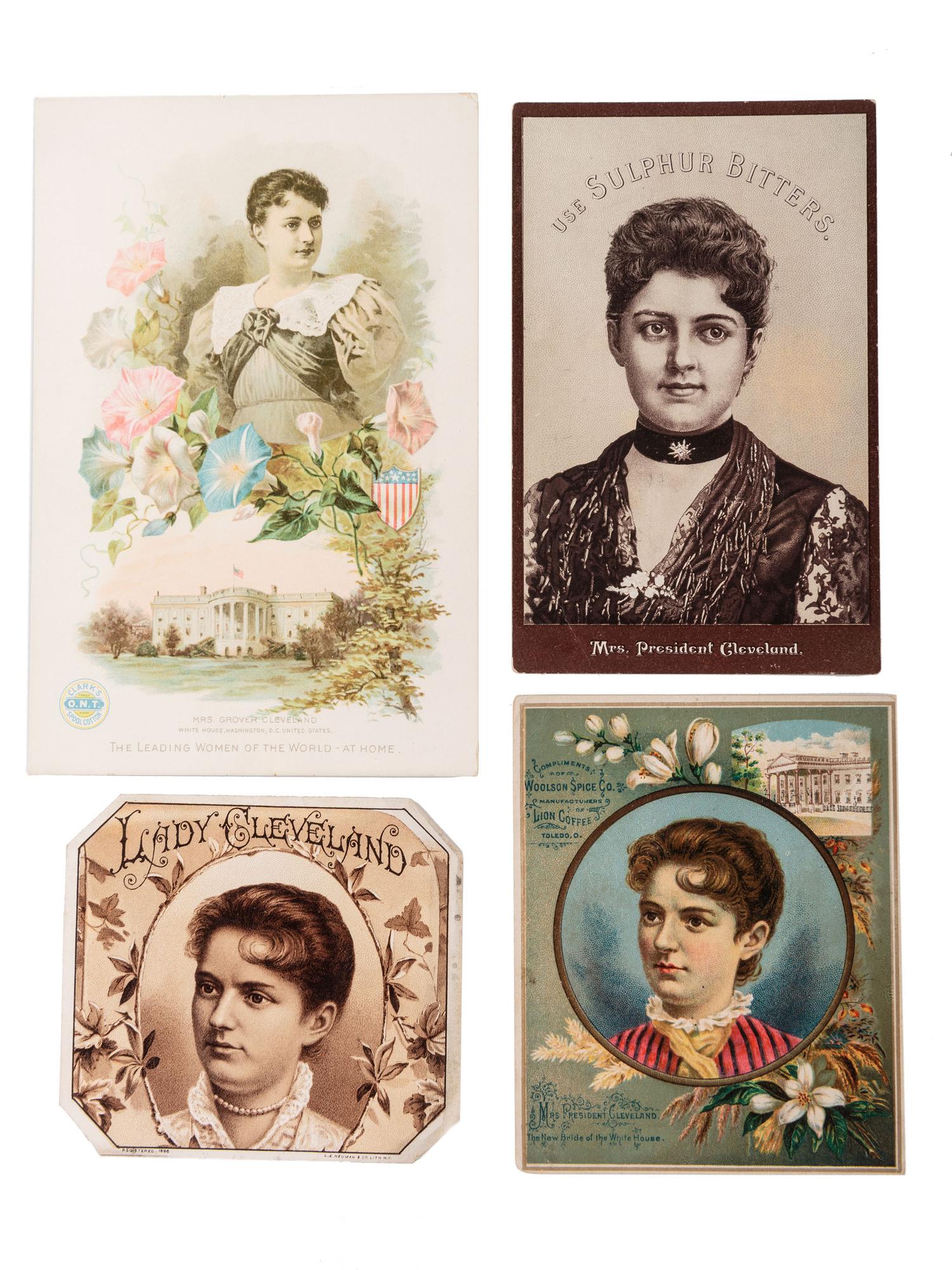 [FIRST LADIES - FRANCES CLEVELAND]. A group of ephemera and photograph of Frances Cleveland, highlighted by an authograph letter signed from the Executive Mansion, comprising: